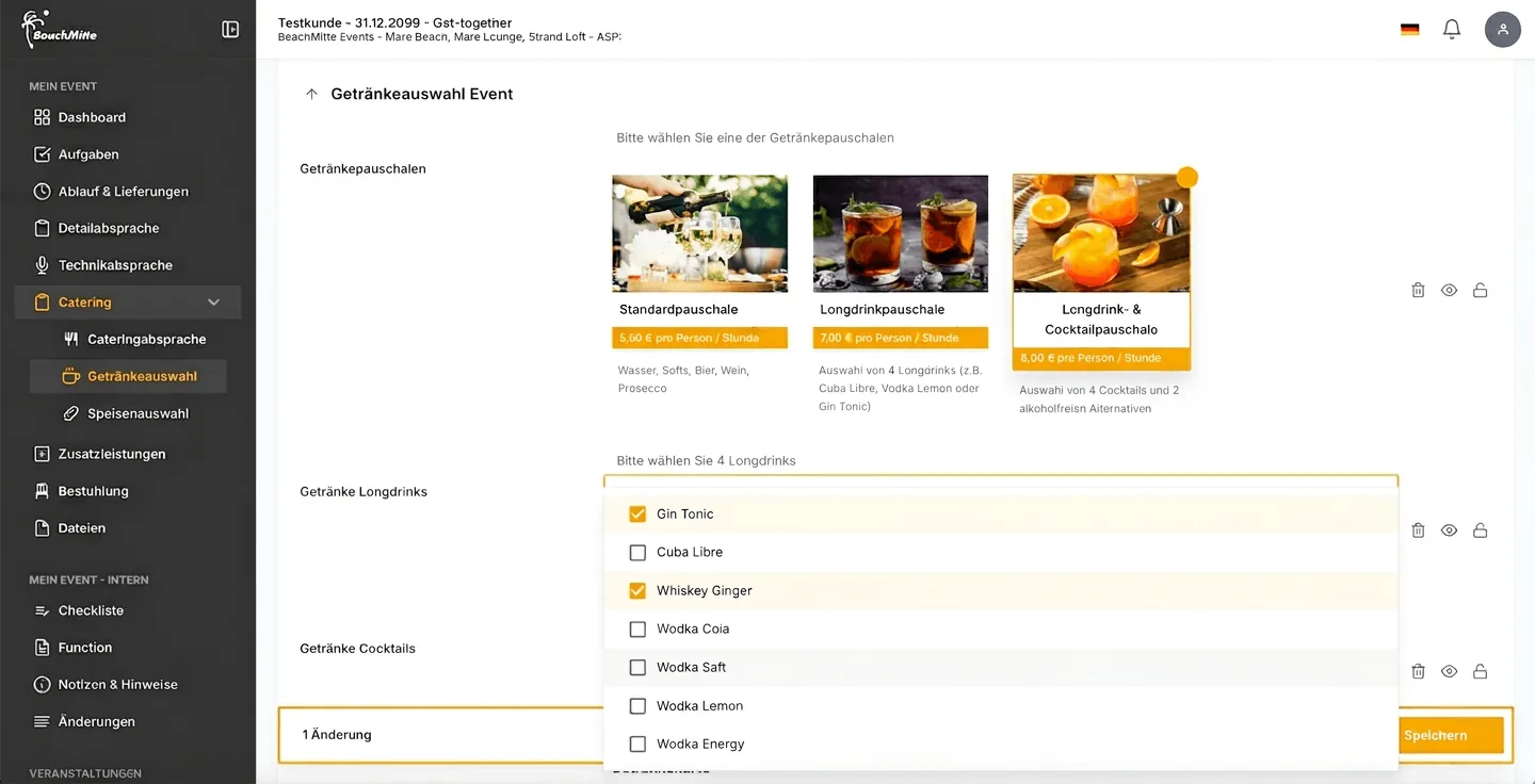 beevent Cateringabsprache für Hotels